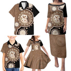 Hedgehog Indigenous Art Australia Family Matching Puletasi and Hawaiian Shirt - Aussie Hoodie