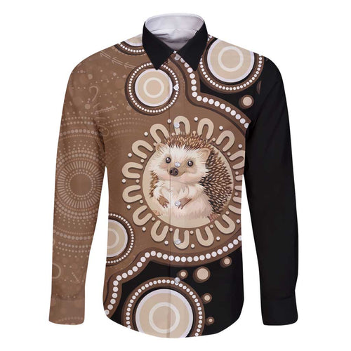 Hedgehog Indigenous Art Australia Family Matching Short Sleeve Bodycon Dress and Hawaiian Shirt - Aussie Hoodie