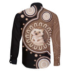 Hedgehog Indigenous Art Australia Family Matching Short Sleeve Bodycon Dress and Hawaiian Shirt - Aussie Hoodie