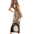 Hedgehog Indigenous Art Australia Family Matching Short Sleeve Bodycon Dress and Hawaiian Shirt - Aussie Hoodie
