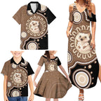 Hedgehog Indigenous Art Australia Family Matching Summer Maxi Dress and Hawaiian Shirt - Aussie Hoodie