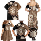 Hedgehog Indigenous Art Australia Family Matching Summer Maxi Dress and Hawaiian Shirt - Aussie Hoodie