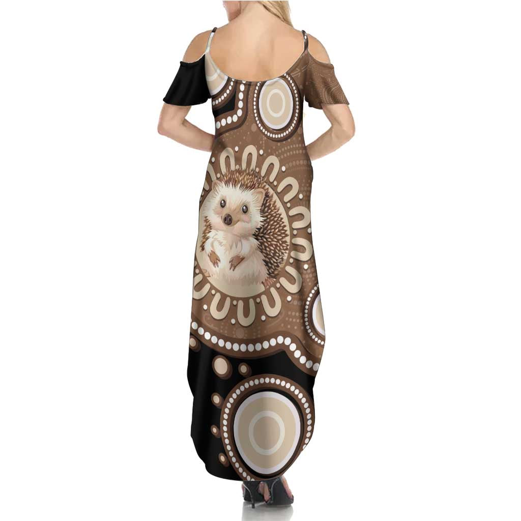 Hedgehog Indigenous Art Australia Family Matching Summer Maxi Dress and Hawaiian Shirt - Aussie Hoodie