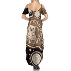 Hedgehog Indigenous Art Australia Family Matching Summer Maxi Dress and Hawaiian Shirt - Aussie Hoodie