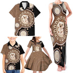 Hedgehog Indigenous Art Australia Family Matching Tank Maxi Dress and Hawaiian Shirt - Aussie Hoodie