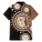 Hedgehog Indigenous Art Australia Family Matching Tank Maxi Dress and Hawaiian Shirt - Aussie Hoodie