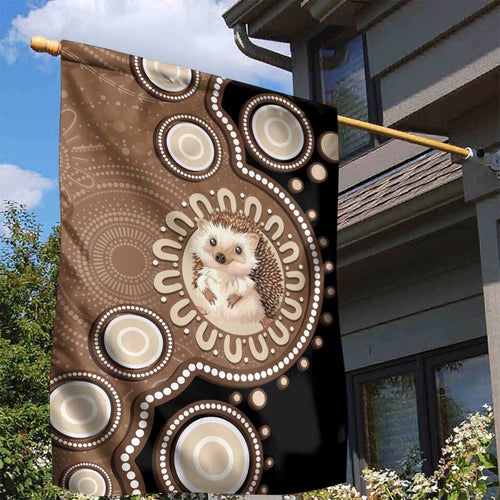 Hedgehog Indigenous Art Australia Garden Flag - Aussie Hoodie
