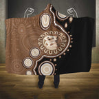 Hedgehog Indigenous Art Australia Hooded Blanket - Aussie Hoodie