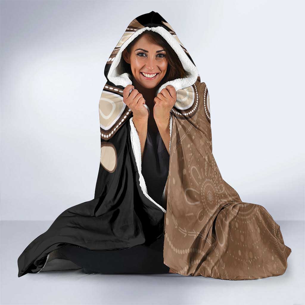Hedgehog Indigenous Art Australia Hooded Blanket - Aussie Hoodie