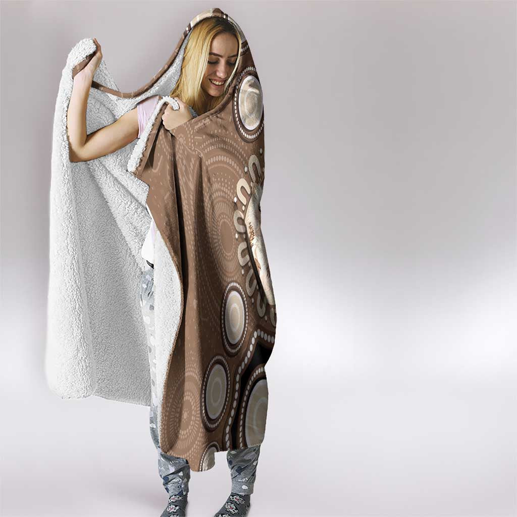 Hedgehog Indigenous Art Australia Hooded Blanket - Aussie Hoodie