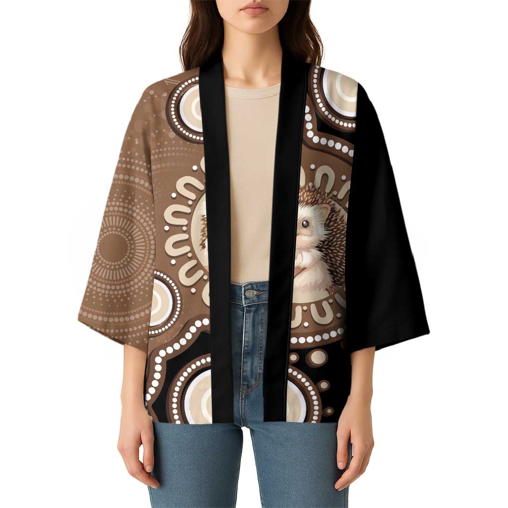 Hedgehog Indigenous Art Australia Kimono - Aussie Hoodie