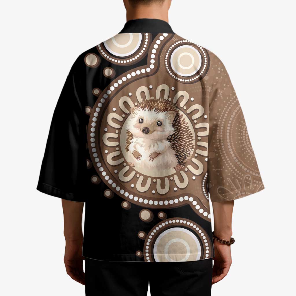 Hedgehog Indigenous Art Australia Kimono - Aussie Hoodie