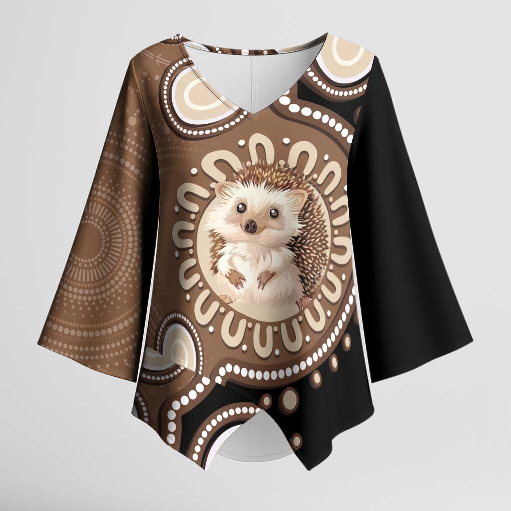 Hedgehog Indigenous Art Australia Kimono Sleeve Blouse - Aussie Hoodie