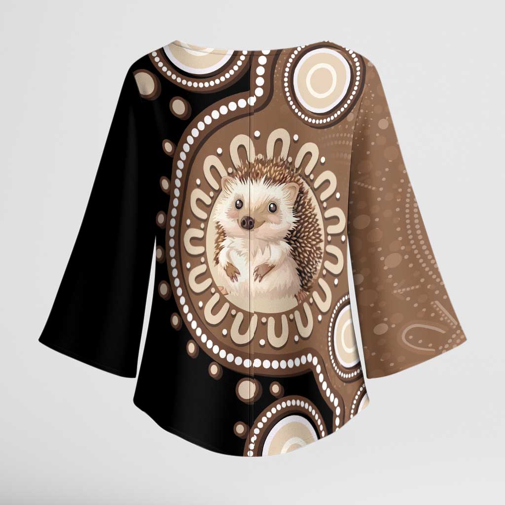 Hedgehog Indigenous Art Australia Kimono Sleeve Blouse - Aussie Hoodie