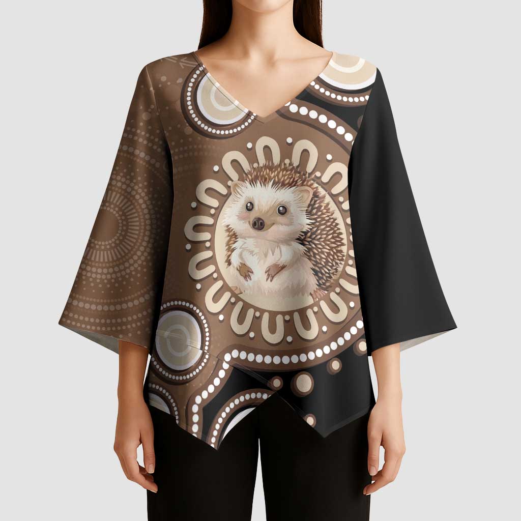Hedgehog Indigenous Art Australia Kimono Sleeve Blouse - Aussie Hoodie