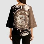 Hedgehog Indigenous Art Australia Kimono Sleeve Blouse - Aussie Hoodie