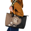 Hedgehog Indigenous Art Australia Leather Tote Bag - Aussie Hoodie