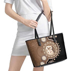 Hedgehog Indigenous Art Australia Leather Tote Bag - Aussie Hoodie