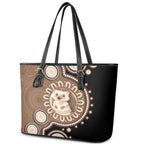 Hedgehog Indigenous Art Australia Leather Tote Bag - Aussie Hoodie