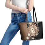 Hedgehog Indigenous Art Australia Leather Tote Bag - Aussie Hoodie