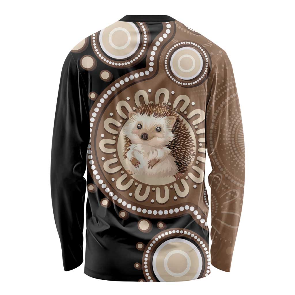 Hedgehog Indigenous Art Australia Long Sleeve Shirt - Aussie Hoodie