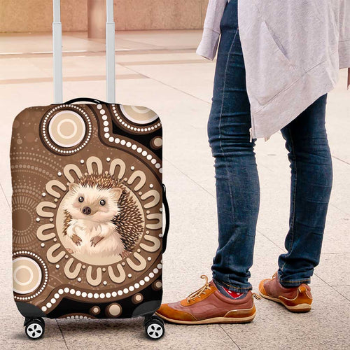 Hedgehog Indigenous Art Australia Luggage Cover - Aussie Hoodie