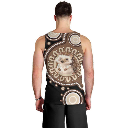 Hedgehog Indigenous Art Australia Men Tank Top - Aussie Hoodie