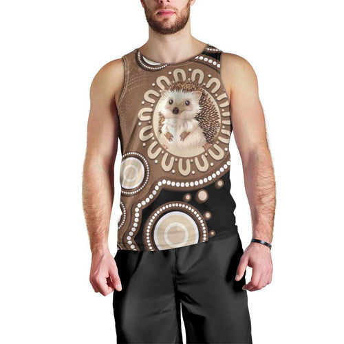 Hedgehog Indigenous Art Australia Men Tank Top - Aussie Hoodie