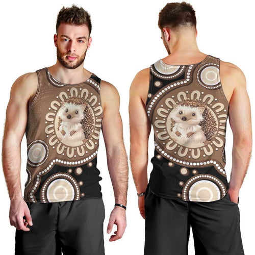 Hedgehog Indigenous Art Australia Men Tank Top - Aussie Hoodie
