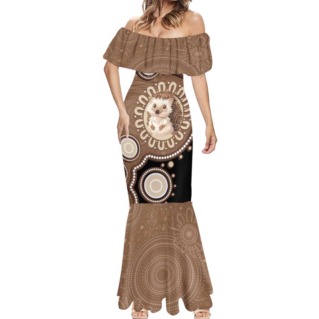 Hedgehog Indigenous Art Australia Mermaid Dress - Aussie Hoodie