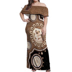 Hedgehog Indigenous Art Australia Off Shoulder Maxi Dress - Aussie Hoodie