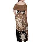 Hedgehog Indigenous Art Australia Off Shoulder Maxi Dress - Aussie Hoodie