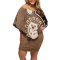 Hedgehog Indigenous Art Australia Off Shoulder Short Dress - Aussie Hoodie
