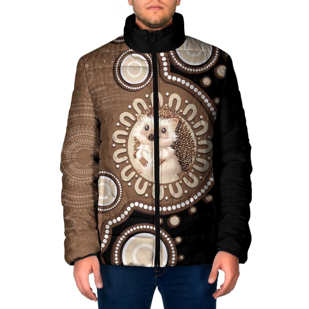 Hedgehog Indigenous Art Australia Padded Jacket - Aussie Hoodie