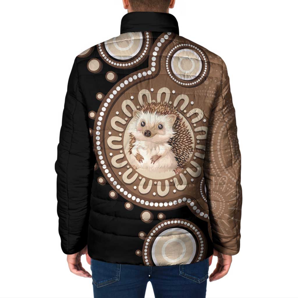 Hedgehog Indigenous Art Australia Padded Jacket - Aussie Hoodie