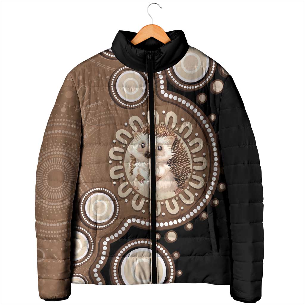 Hedgehog Indigenous Art Australia Padded Jacket - Aussie Hoodie