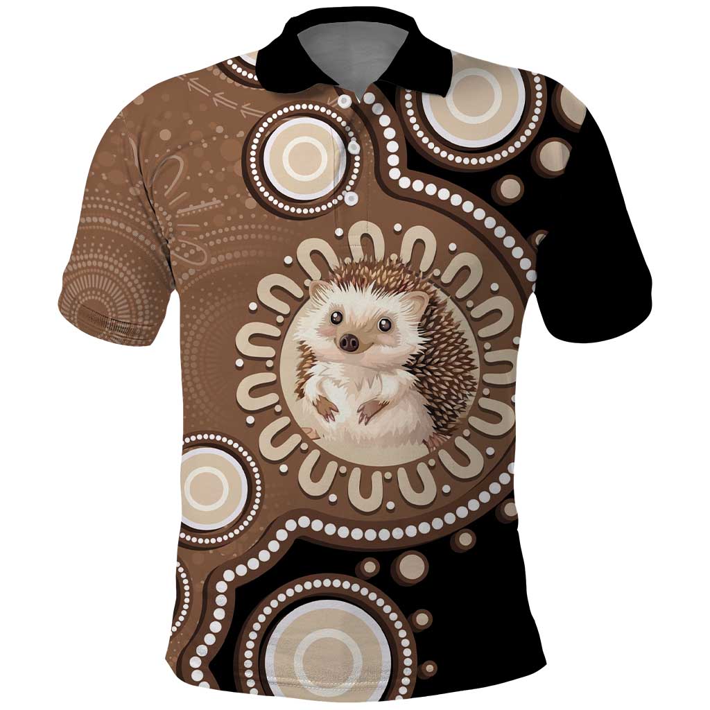 Hedgehog Indigenous Art Australia Polo Shirt - Aussie Hoodie
