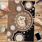 Hedgehog Indigenous Art Australia Puzzle - Aussie Hoodie