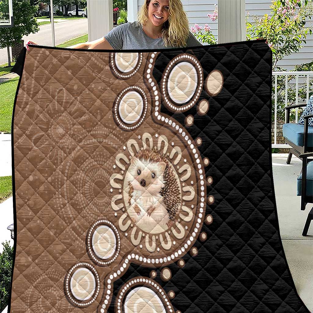 Hedgehog Indigenous Art Australia Quilt - Aussie Hoodie