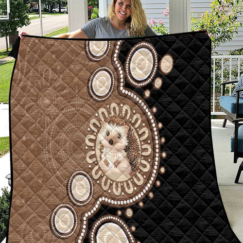 Hedgehog Indigenous Art Australia Quilt - Aussie Hoodie