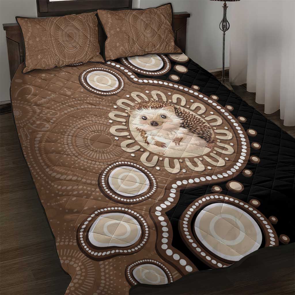 Hedgehog Indigenous Art Australia Quilt Bed Set - Aussie Hoodie