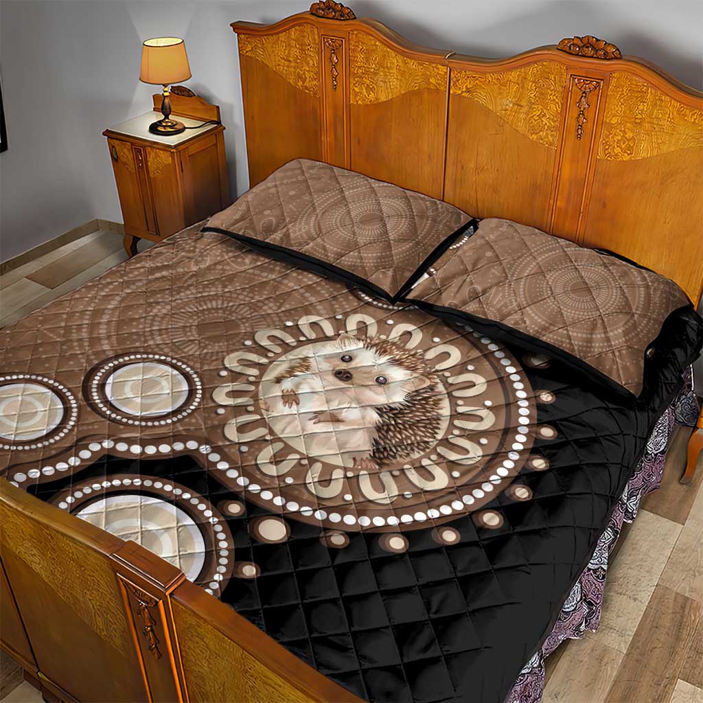 Hedgehog Indigenous Art Australia Quilt Bed Set - Aussie Hoodie