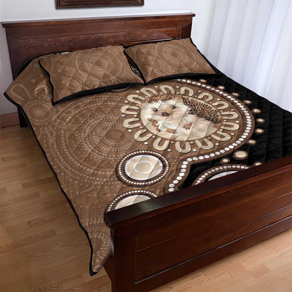 Hedgehog Indigenous Art Australia Quilt Bed Set - Aussie Hoodie