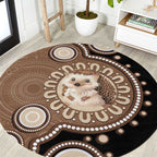Hedgehog Indigenous Art Australia Round Carpet - Aussie Hoodie