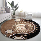 Hedgehog Indigenous Art Australia Round Carpet - Aussie Hoodie