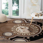 Hedgehog Indigenous Art Australia Round Carpet - Aussie Hoodie