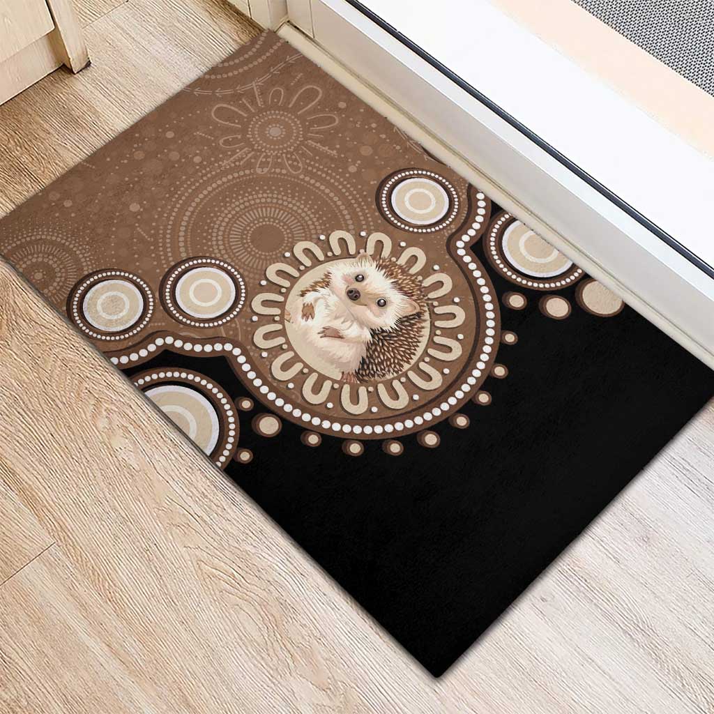 Hedgehog Indigenous Art Australia Rubber Doormat - Aussie Hoodie