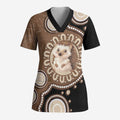 Hedgehog Indigenous Art Australia Scrub Top - Aussie Hoodie