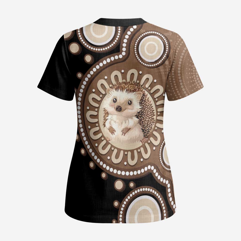 Hedgehog Indigenous Art Australia Scrub Top - Aussie Hoodie