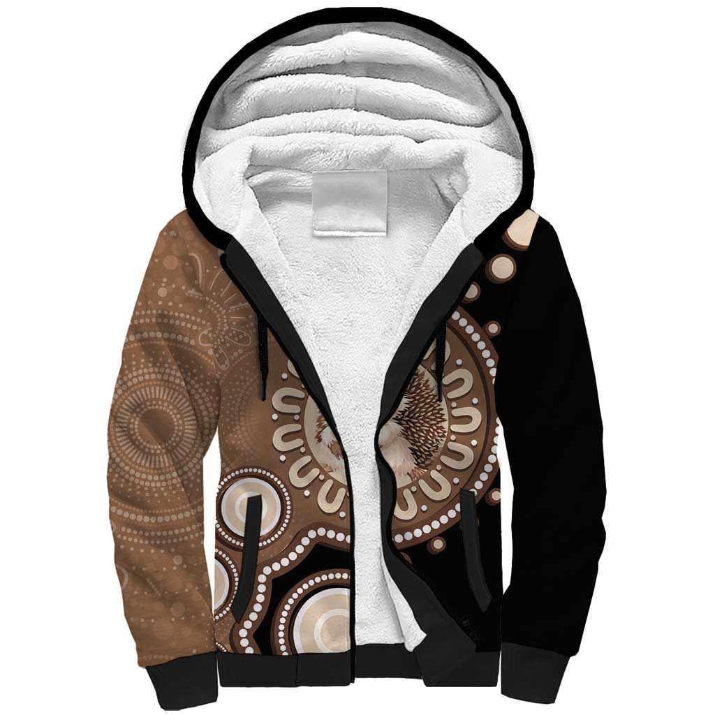 Hedgehog Indigenous Art Australia Sherpa Hoodie - Aussie Hoodie